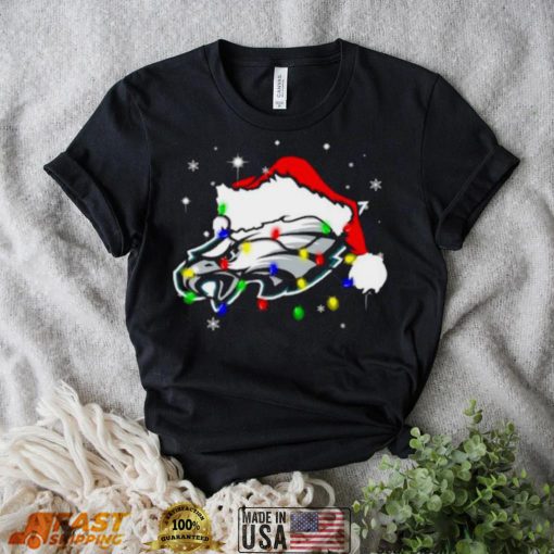 Santa Philadelphia Eagles Logo Lights Christmas shirt