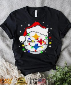 Santa Pittsburgh Steelers Logo Lights Christmas shirt