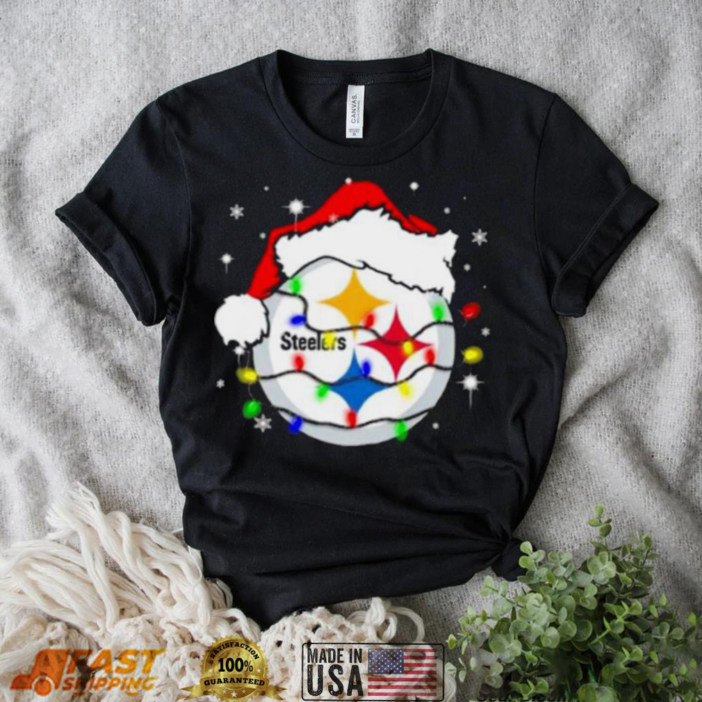 Santa Pittsburgh Steelers Logo Lights Christmas shirt Santa Pittsburgh Steelers Logo Lights Christmas shirt