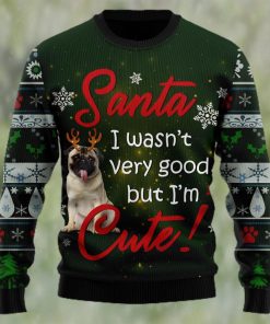 Santa Pug I Wasn’t Very Good But I’m Cute Ugly Christmas Sweater