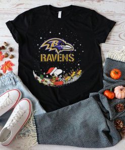 Santa Snoopy and Charlie Brown Baltimore Ravens 2022 merry christmas shirt