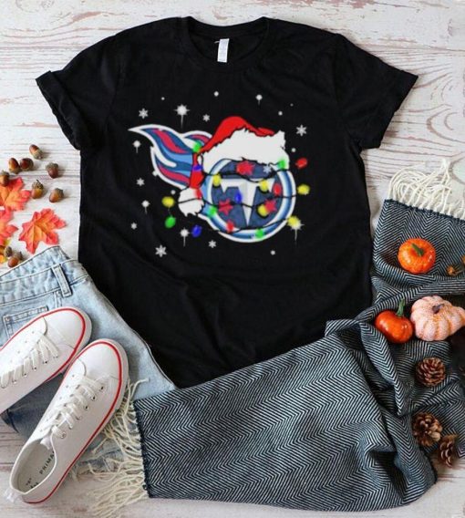 Santa Tennessee Titans Logo Lights Christmas shirt