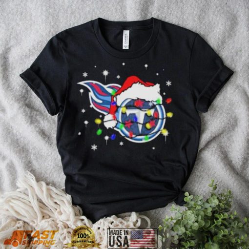 Santa Tennessee Titans Logo Lights Christmas shirt