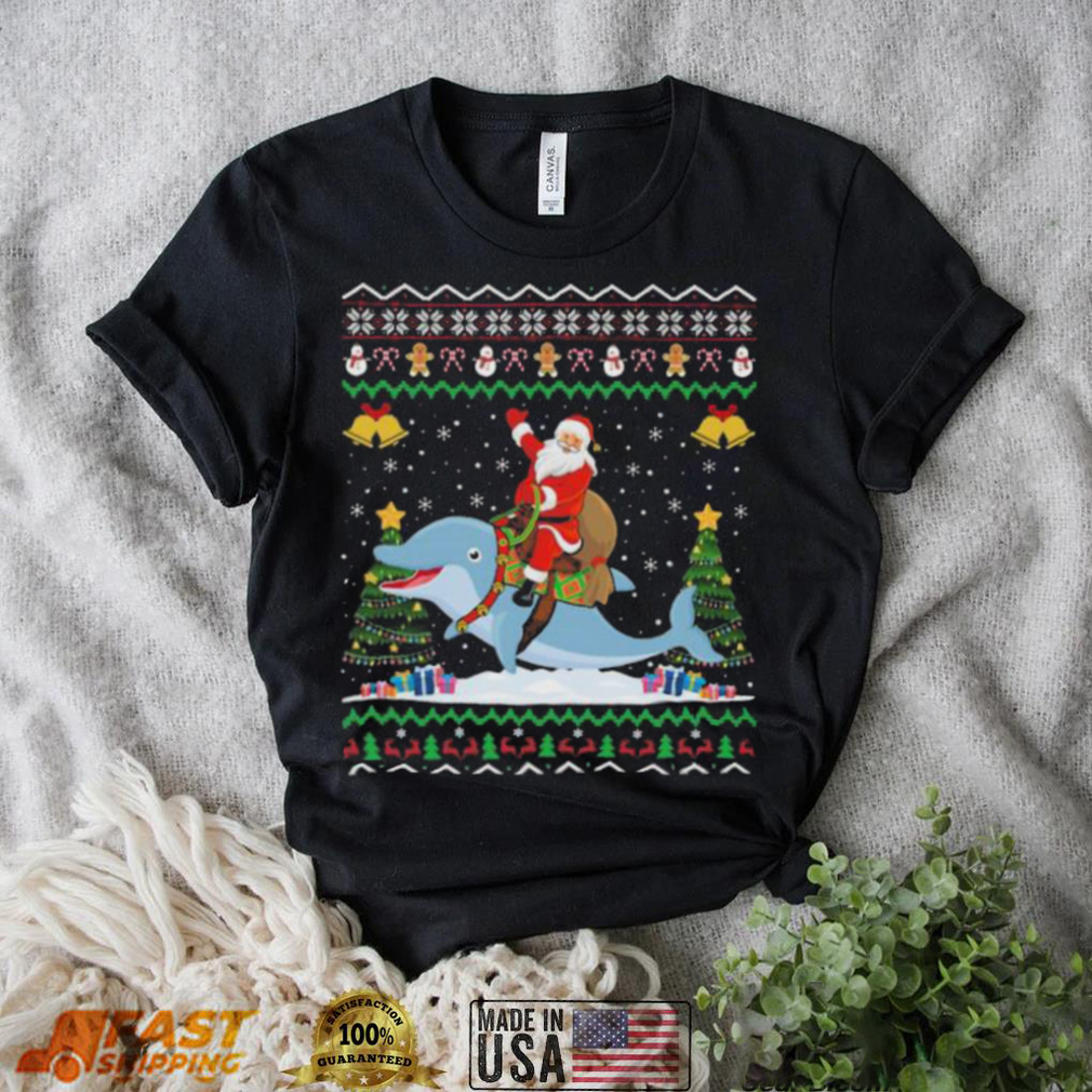 Santa riding dolphin ugly xmas ugly Christmas sweater Santa riding dolphin ugly xmas ugly Christmas sweater