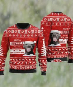 Save A Pit Bull Euthanize A Dog Fighter Christmas Knitwear Ndd Best Xmas Gift