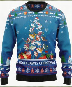 Shark Holly Jawly Unisex Sweater Christmas Outfit Retro Christmas Sweater