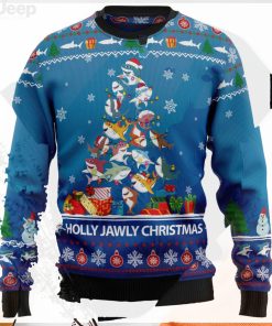 Shark Holly Jawly Unisex Sweater Christmas Outfit   Retro Christmas Sweater