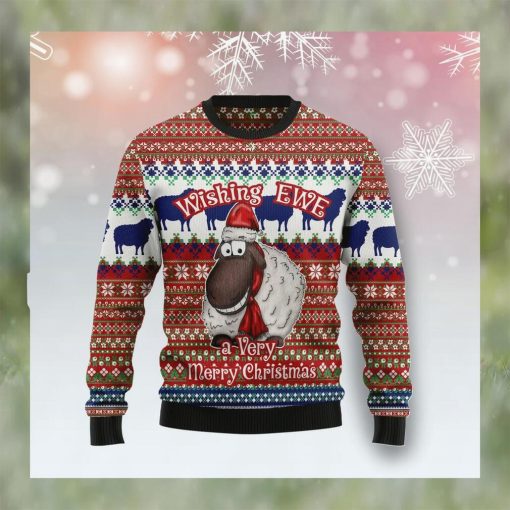 Sheep Wishing Ewe Christmas Unisex Crewneck Sweater