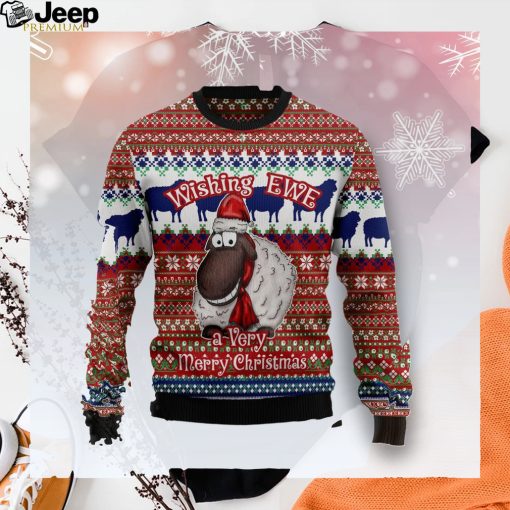 Sheep Wishing Ewe Christmas Unisex Crewneck Sweater