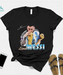 Signature Design Lionel Messi Kissing World Cup 2022 Argentina Football Shirt