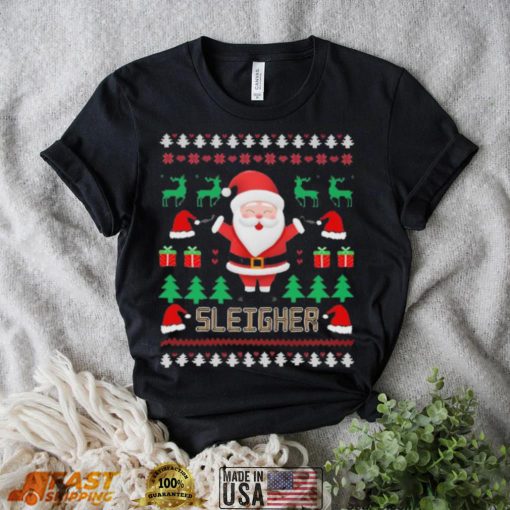 Sleigher Santa Claus 2022 merry ugly christmas sweater