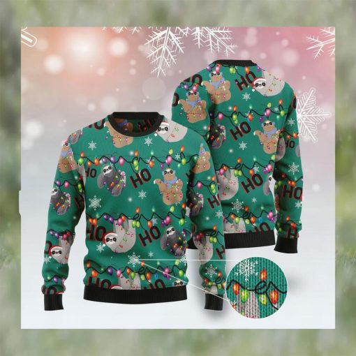 Sloth Hohoho Unisex Sweater Christmas Outfit   Retro Christmas Sweater