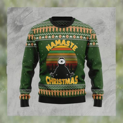 Sloth Namaste Christmas Graphic Sweater