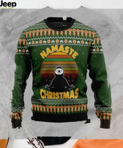 Sloth Namaste Christmas Graphic Sweater