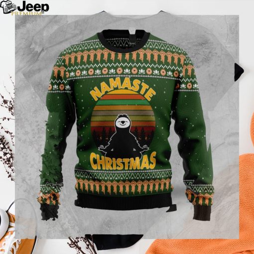 Sloth Namaste Christmas Graphic Sweater