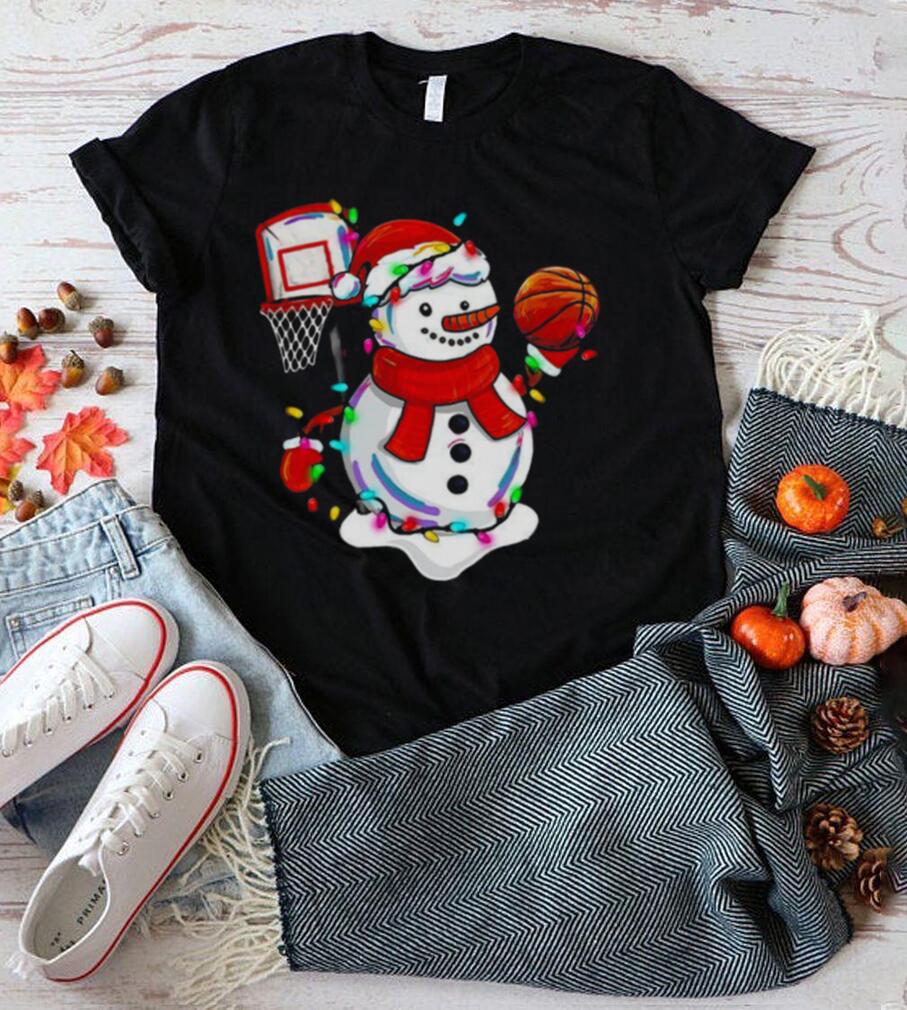 Snowman Playing Basketball Merry Christmas Light shirt Snowman Playing Basketball Merry Christmas Light shirt