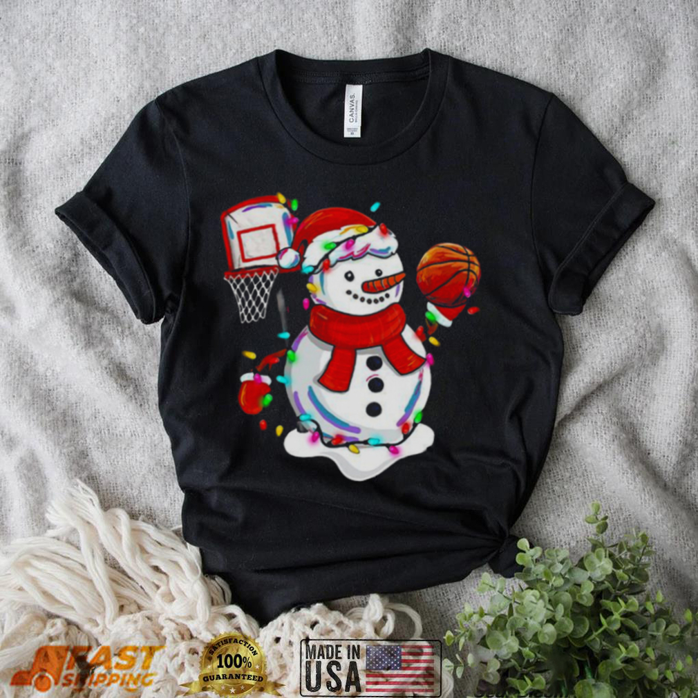 Snowman Playing Basketball Merry Christmas Light shirt Snowman Playing Basketball Merry Christmas Light shirt