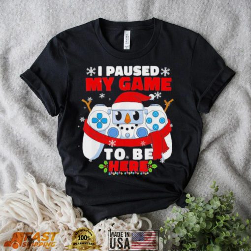 Snowman controllers Christmas santa hat gamer player xmas shirt