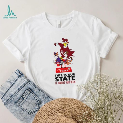 South Carolina Gamecocks vs Clemson Tigers mascot ride a Tiger this is our State it always has been shirt