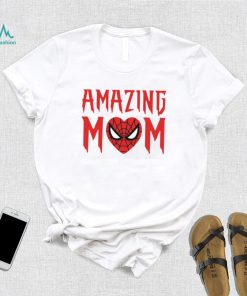 Spiderman Face Heart Amazing Mom Spiderman Valentine Shirt