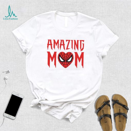 Spiderman Face Heart Amazing Mom Spiderman Valentine Shirt