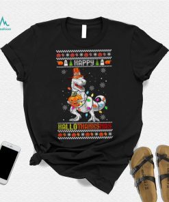 T Rex Halloween Christmas Funny Hallothanksmas Funny Thanksgiving T Shirt