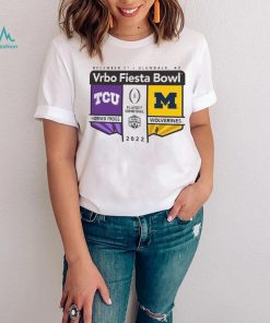 TCU vs Michigan Football 2022 CFP Semifinal Vrbo Fiesta Bowl Logo Matchup Shirt