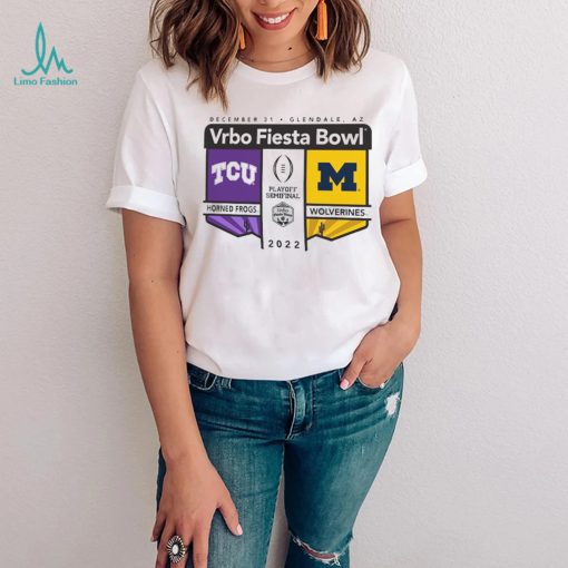 TCU vs Michigan Football 2022 CFP Semifinal Vrbo Fiesta Bowl Logo Matchup Shirt