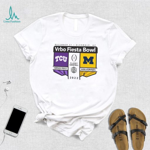 TCU vs Michigan Football 2022 CFP Semifinal Vrbo Fiesta Bowl Logo Matchup Shirt