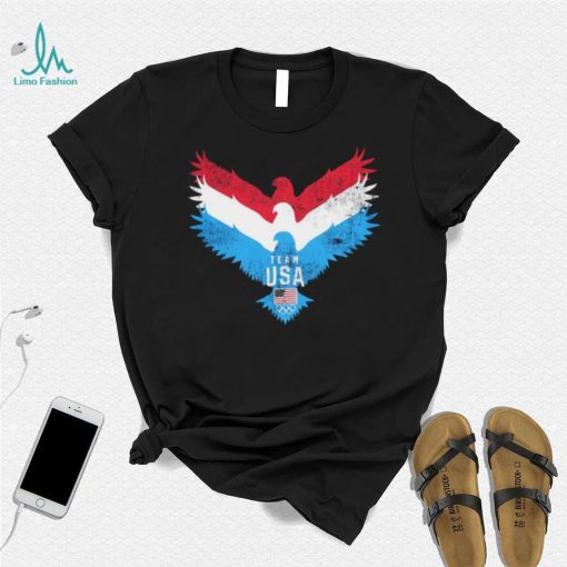 Team USA flag Eagle logo retro shirt