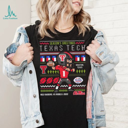 Texas Tech Vs Ole Miss Football 2022 Taxact Texas Bowl Season’s Greetings Christmas Ugly Shirt