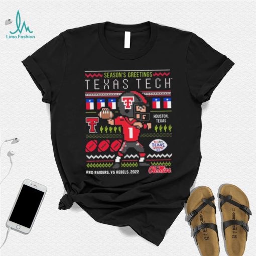 Texas Tech Vs Ole Miss Football 2022 Taxact Texas Bowl Season’s Greetings Christmas Ugly Shirt