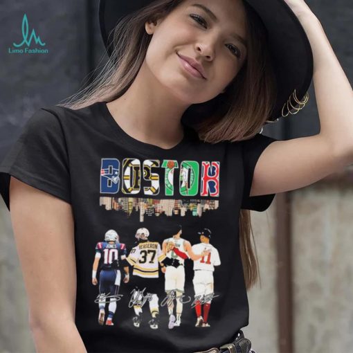 The Boston City Sports Patrice Bergeron Mac Jones Jayson Tatum And Rafael Devers Signatures Shirt