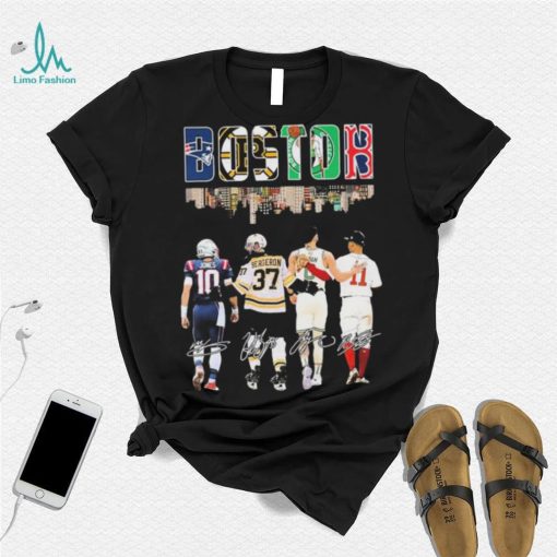 The Boston City Sports Patrice Bergeron Mac Jones Jayson Tatum And Rafael Devers Signatures Shirt