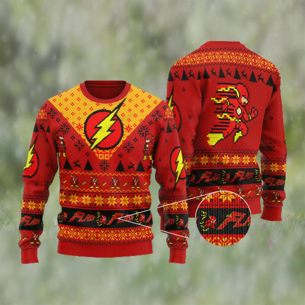 The Flash in Justice League Ugly Christmas Sweater0