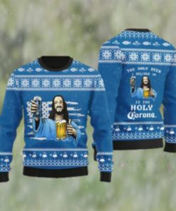 The Only Beer I Believe In Is Miller Lite Christmas Ugly Sweater