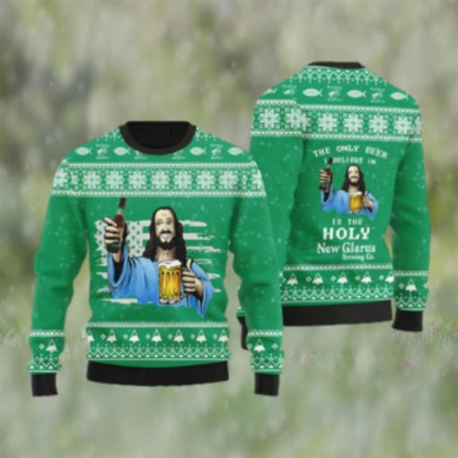 The Only Beer I Believe In Is Pabst Blue Ribbon Ugly Christmas Sweater