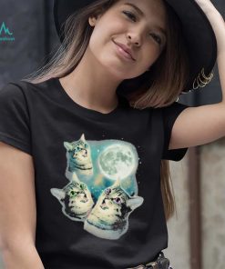 Three grumpy cats to the moon shirt