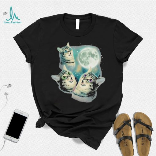 Three grumpy cats to the moon shirt