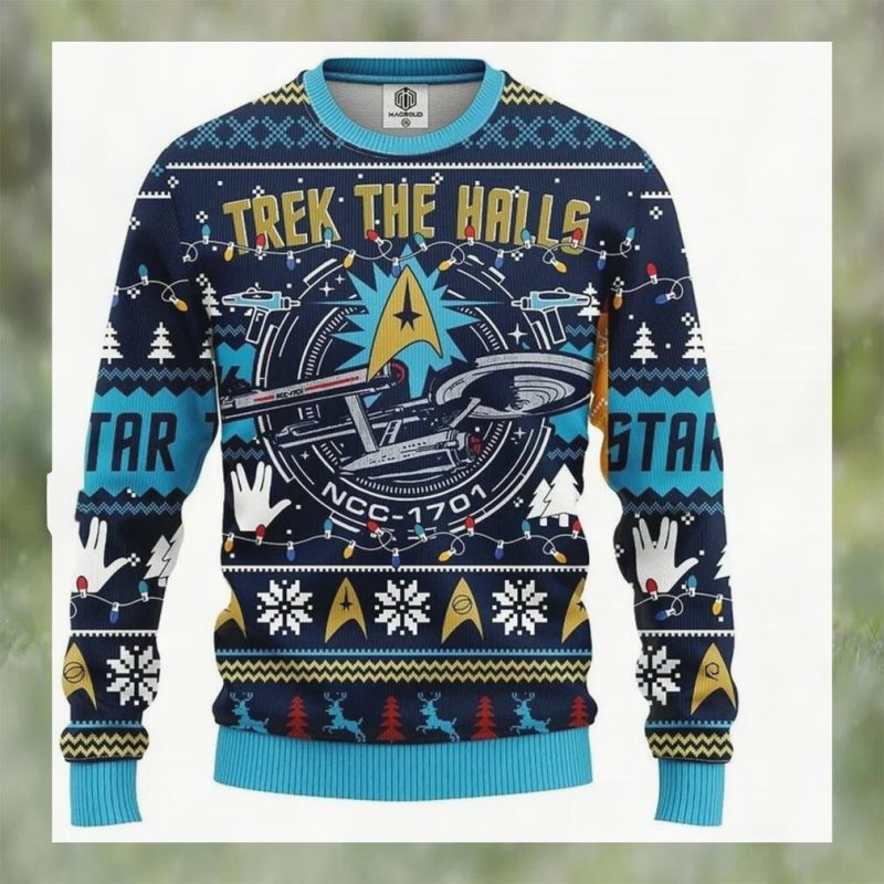 Trek The Halls Ugly Knitted Christmas Sweatshirt