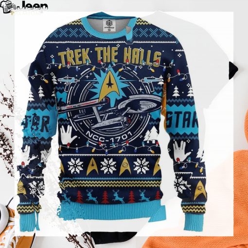 Trek The Halls Ugly Knitted Christmas Sweatshirt