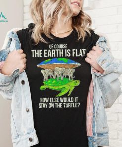 Turtle and Elephants of course the Earth is flat how else would it stay on the Turtle art shirt2