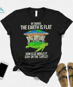 Turtle and Elephants of course the Earth is flat how else would it stay on the Turtle art shirt3