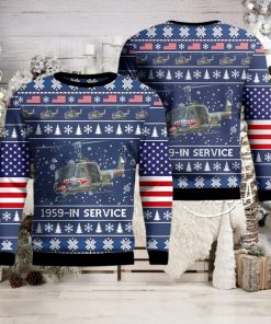 US Army Bell UH 1B Iroquois Huey Helicopter Ugly Christmas Sweater