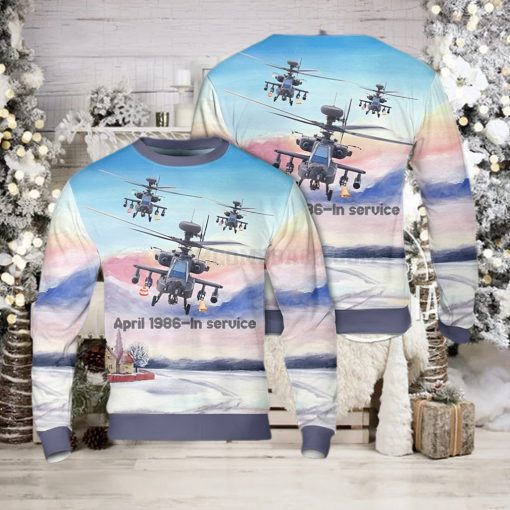 US Army Boeing AH 64 Apache Ugly Christmas Sweater