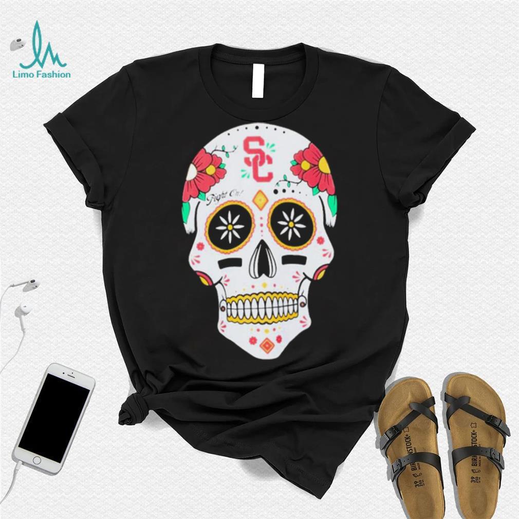 USC Trojans Fight On Sugar Skull T Shirt USC Trojans Fight On Sugar Skull T Shirt