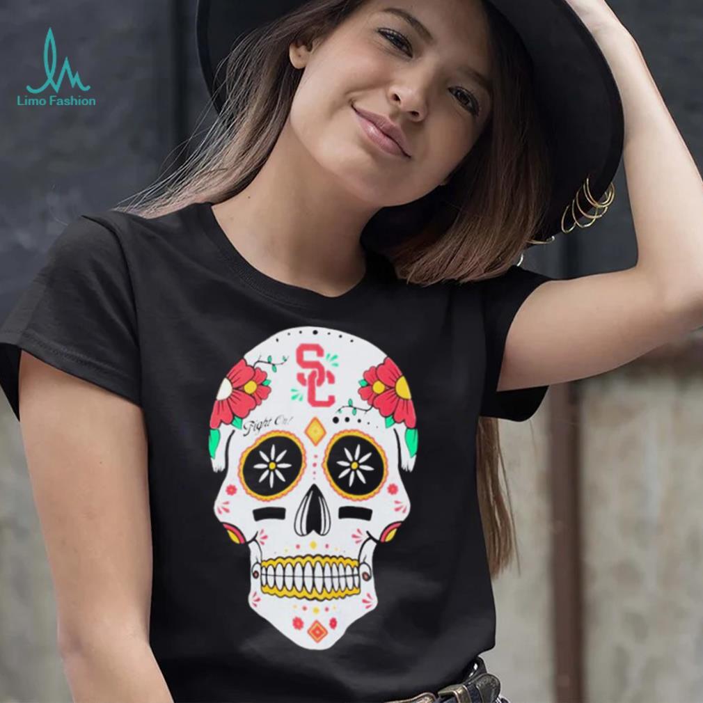 USC Trojans Fight On Sugar Skull T Shirt USC Trojans Fight On Sugar Skull T Shirt