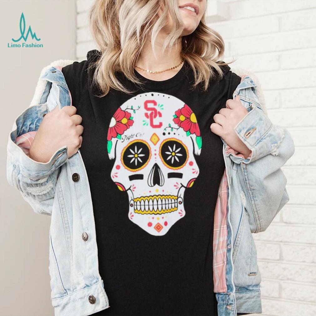 USC Trojans Fight On Sugar Skull T Shirt USC Trojans Fight On Sugar Skull T Shirt