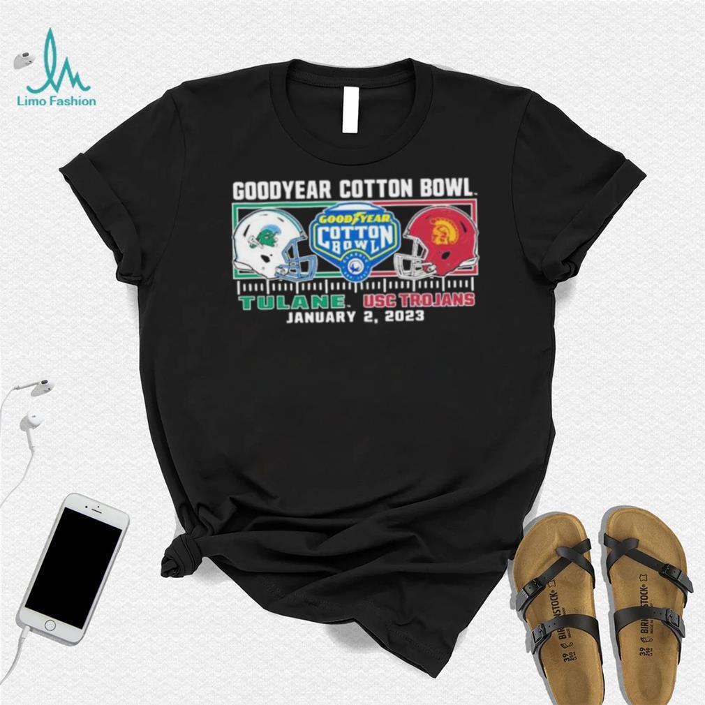 USC Trojans Football vs Tulane Cotton Bowl Bound 2023 Dueling Helmet T Shirt USC Trojans Football vs Tulane Cotton Bowl Bound 2023 Dueling Helmet T Shirt