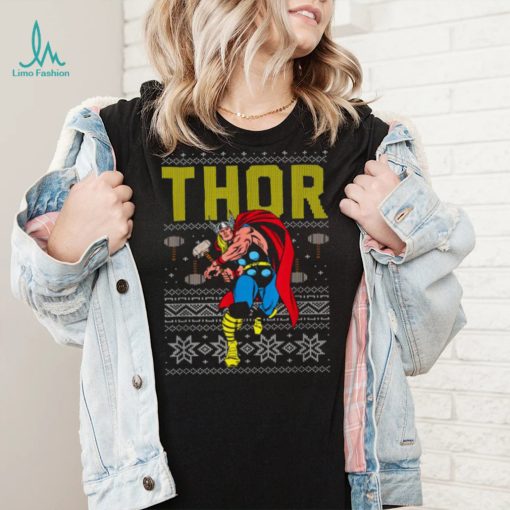 Ugly Christmas T Shirt Marvel Thor Retro Ugly Sweater Christmas Graphic